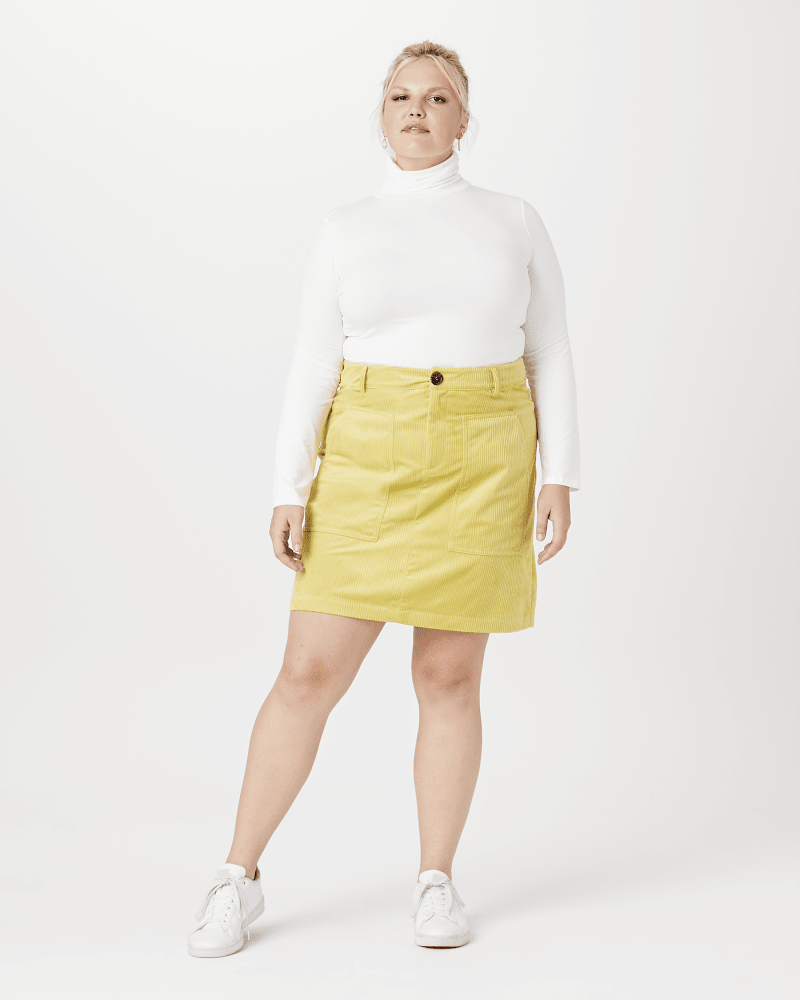 Mustard corduroy skirt plus size sale